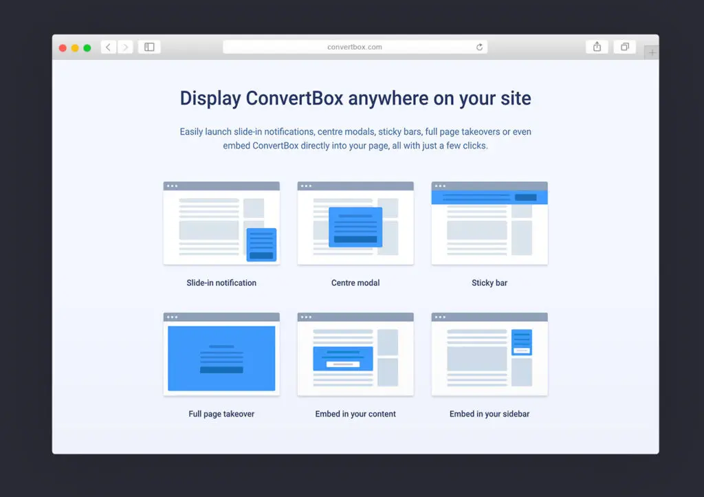 Image of Convertbox templates for marketing campaign sales page
